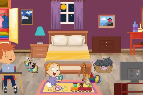 The Bedroom Dormitorul carte de colorat