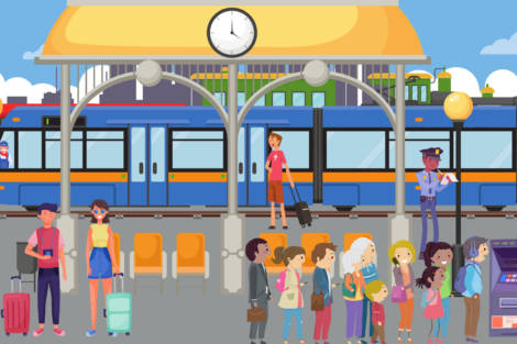 The Railway Station Gara carte de colorat